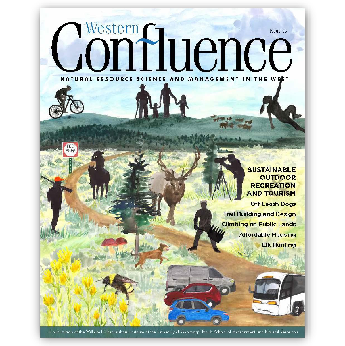 Publication cover, Western Confluence magazine, Sustainable Outdoor Recreation & Tourism issue, 2023