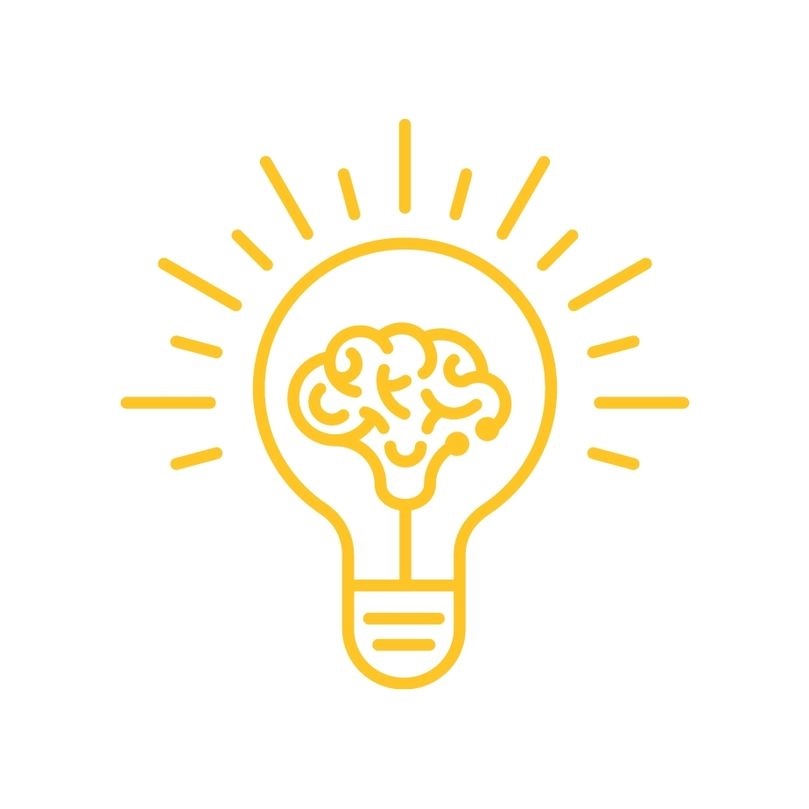 Lightbulb with a brain inside of it